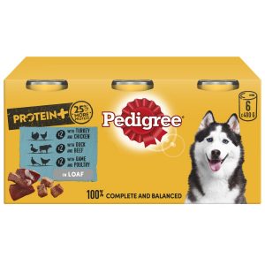 Pedigree Protein Plus Adult Dog Tins Mixed Selection In Loaf - 6x400g